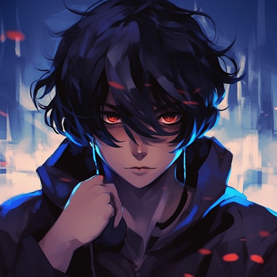 Image For Post | Anime character surrounded by darkness, black and white color scheme with hints of red. dark anime guy pfp styles pfp for discord. - [anime pfp guy](https://hero.page/pfp/anime-pfp-guy)