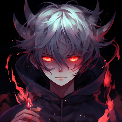Image For Post | A mysterious demon boy with striking red eyes and snow-white hair, set against a dark background. creative demon anime pfp pfp for discord. - [Demon Anime PFP](https://hero.page/pfp/demon-anime-pfp)