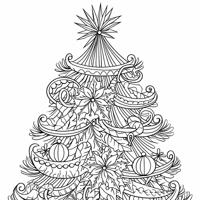 Image For Post | Ornate Christmas tree with diverse decorations; delicate details and complex forms. printable coloring page, black and white, free download - [Christmas Tree Coloring Page ](https://hero.page/coloring/christmas-tree-coloring-page-free-printable-art-activities)