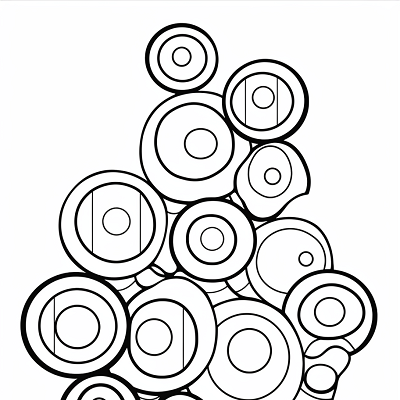Image For Post Christmas Tree Abstract Bubble Design - Printable Coloring Page