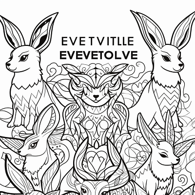 Image For Post | Artistic portrayal of Eevee's evolutionary stages; meticulous detailing combined with moderate patterning. printable coloring page, black and white, free download - [Eevee Evolutions Coloring Pages: Adult, Kids, Pokemon Coloring](https://hero.page/coloring/eevee-evolutions-coloring-pages:-adult-kids-pokemon-coloring)