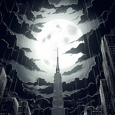 Image For Post City Stroll Monochrome Manhwa Night - Wallpaper