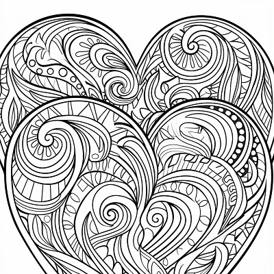 Image For Post Radiating Heart Deco Swirls - Printable Coloring Page