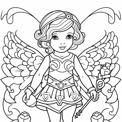 Image For Post Cupid and Heart - Printable Coloring Page