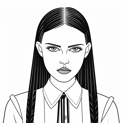 Image For Post Edgy Wednesday Addams Outline - Wallpaper