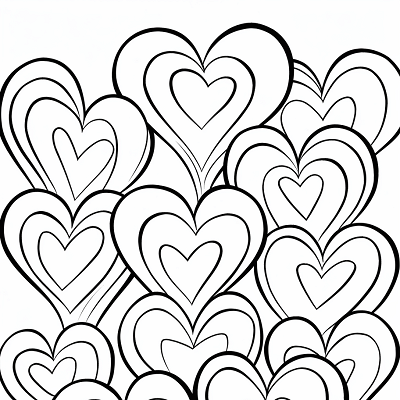 Image For Post Heart stamped messages - Printable Coloring Page