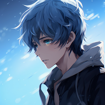 Image For Post | An anime boy with blue hair looking in the distance, soft shading and cool hues. anime boy pfp concepts anime pfp - [Anime Boy PFP Art](https://hero.page/pfp/anime-boy-pfp-art)