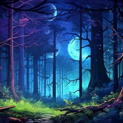Image For Post Beautiful 4K Wallpapers Night time Forest Sketch - Wallpaper