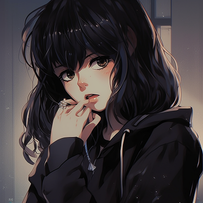 Image For Post | Anime girl with an edgy look and ethereal aura, dark tones and subtle gradients. anime matching pfp for girlsHD, free download - [Best Anime Matching pfp](https://hero.page/pfp/best-anime-matching-pfp)