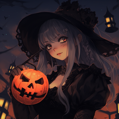 Image For Post | Detailed profile picture of a mysterious anime girl in Halloween-themed attire, intricate details and vibrant colors. halloween anime pfp for girls - [Halloween Anime PFP Collection](https://hero.page/pfp/halloween-anime-pfp-collection)