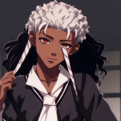 Image For Post | Black anime character in school uniform, traditional style and clear outlines. creative black anime girl characters pfp - [Amazing Black Anime Characters pfp](https://hero.page/pfp/amazing-black-anime-characters-pfp)