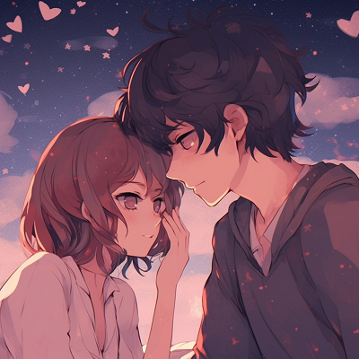 Image For Post | Anime characters stargazing, attention to detail on the constellations and soft hues. romantic matching pfp anime - [Matching PFP Anime Gallery](https://hero.page/pfp/matching-pfp-anime-gallery)