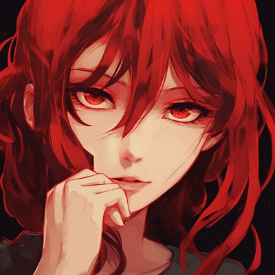 Image For Post | Profile picture of an anime girl with flaming red hair, expressing emotions through her intense eyes and subtle details. beautiful red anime girl pfp - [Red Anime PFP Compilation](https://hero.page/pfp/red-anime-pfp-compilation)