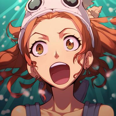 Image For Post | Nami from One Piece captured in a hilarious moment, colorful style and kinetic linework. girls with hilarious anime pfps - [Funny Anime PFP Gallery](https://hero.page/pfp/funny-anime-pfp-gallery)