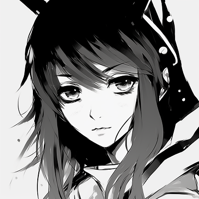 Image For Post | A stylized silhouette of an anime character, with emphasis on unique hairstyle and outline. unique anime black and white pfp - [anime black and white pfp collection](https://hero.page/pfp/anime-black-and-white-pfp-collection)