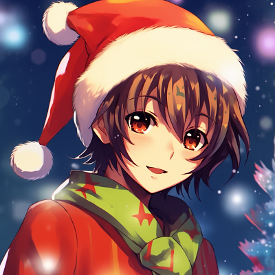 Image For Post | Close-up of a smiling Anime boy with Christmas themed background, fine details and sharp contrasts. anime boy christmas pfp - [christmas pfp anime](https://hero.page/pfp/christmas-pfp-anime)