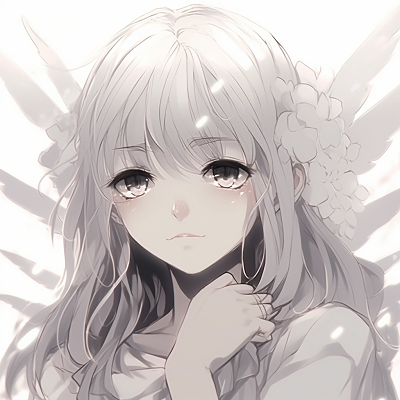 Image For Post | Anime angel in a serene pose bathed in white, displaying a gentle composition and soft lines. creative white anime pfp ideas - [White Anime PFP](https://hero.page/pfp/white-anime-pfp)