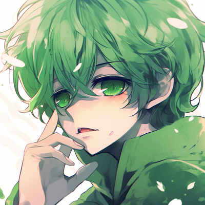 Image For Post | Anime boy with a vibrant emerald green background, clean outlines and rich hues. emerald green anime pfp boy - [Green Anime PFP Universe](https://hero.page/pfp/green-anime-pfp-universe)