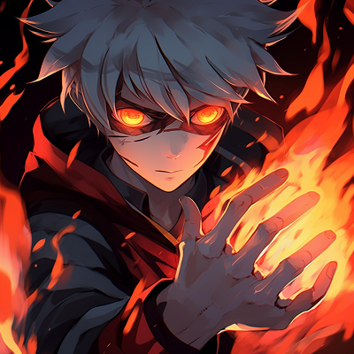 Image For Post | A character's face highlighted by the glow of fire, showing intense expression and vibrant shading. creative fire anime pfp - [Fire Anime PFP Space](https://hero.page/pfp/fire-anime-pfp-space)