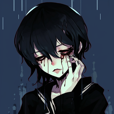 Image For Post | An emo anime character with a skull accessory, striking contrast and gothic elements. iconic emo pfp anime - [Emo Pfp Anime Gallery](https://hero.page/pfp/emo-pfp-anime-gallery)