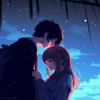 Image For Post | Anime couple stargazing, twinkling stars and detailed expressions. adorable anime couple pfp - [Anime Couple pfp](https://hero.page/pfp/anime-couple-pfp)