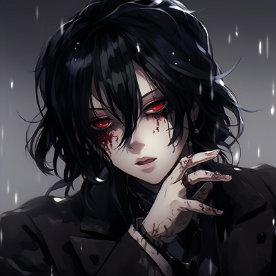 Image For Post | Full body illustration of Sebastian Michaelis in the gothic art form, a stark contrast in color and lighting. gothic aesthetics in anime pfp - [Goth Anime PFP Gallery](https://hero.page/pfp/goth-anime-pfp-gallery)