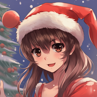 Image For Post | Cheerful anime boy in Santa's hat, detailed linework, and bold colors. adorable anime christmas pfp - [christmas anime pfp](https://hero.page/pfp/christmas-anime-pfp)