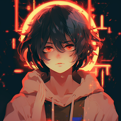 Image For Post | Anime boy surrounded by a neon glow, bright colors and intense eyes. anime aesthetic pfp for boys - [Anime Aesthetic PFP World](https://hero.page/pfp/anime-aesthetic-pfp-world)