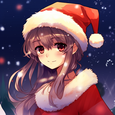 Image For Post | Festive anime character wrapped in Christmas lights, colorful illumination and soft textures. cute christmas anime pfp - [christmas anime pfp](https://hero.page/pfp/christmas-anime-pfp)