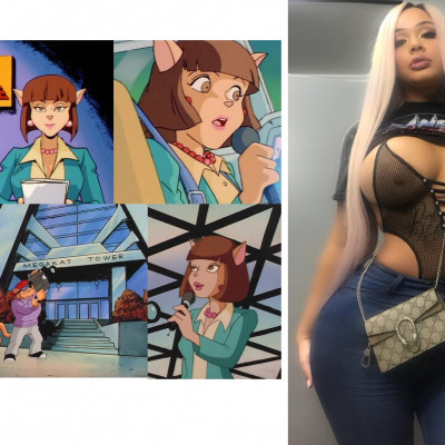 Image For Post | Requesting Ann Gora wearing the outfit on the right, but in a way that 
it's clear that she wears those kinds of clothes in her off-time in 
contrast to her more formal-looking outfit for her job.