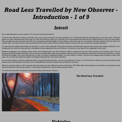 Image For Post Road Less Travelled CYOA by New Observer