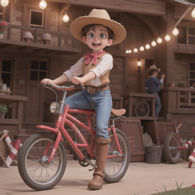 Image For Post Anime, cowboys, celebrating, bicycle, accordion, circus, HD, 4K, AI Generated Art