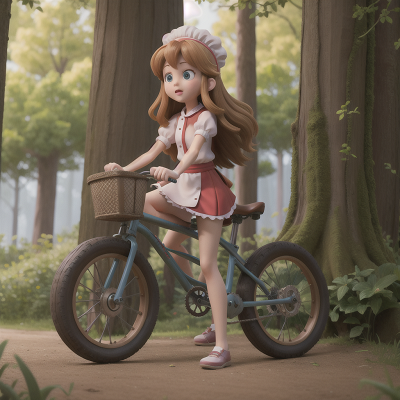 Image For Post Anime, princess, teleportation device, chef, forest, bicycle, HD, 4K, AI Generated Art