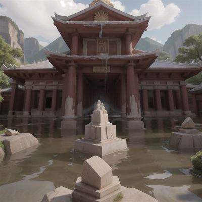 Image For Post Anime, flood, ghost, avalanche, pharaoh, temple, HD, 4K, AI Generated Art