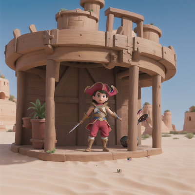 Image For Post Anime, gladiator, knight, pirate, desert oasis, circus, HD, 4K, AI Generated Art
