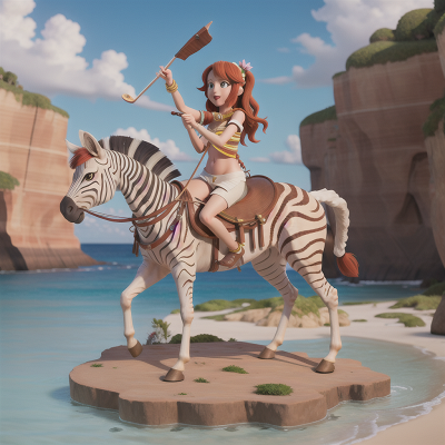 Image For Post Anime, centaur, map, zebra, violin, ocean, HD, 4K, AI Generated Art