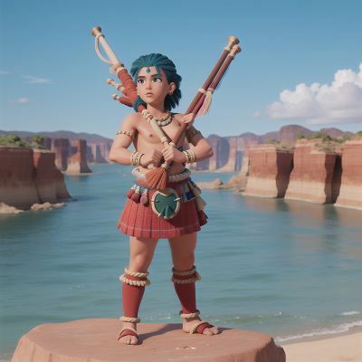 Image For Post Anime, ocean, tribal warriors, river, desert, bagpipes, HD, 4K, AI Generated Art