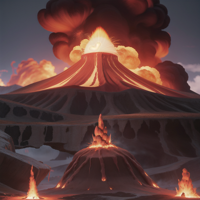 Image For Post Anime, anger, volcanic eruption, doctor, temple, yeti, HD, 4K, AI Generated Art