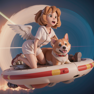 Image For Post Anime, angel, dog, hovercraft, kangaroo, laser gun, HD, 4K, AI Generated Art