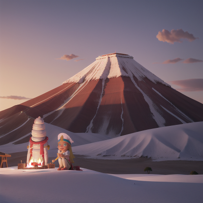 Image For Post Anime, pharaoh, hot dog stand, piano, volcano, snow, HD, 4K, AI Generated Art
