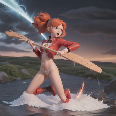 Image For Post Anime, sasquatch, force field, sushi, storm, harp, HD, 4K, AI Generated Art