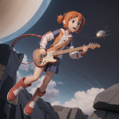 Image For Post Anime, bravery, hovercraft, wormhole, mummies, electric guitar, HD, 4K, AI Generated Art