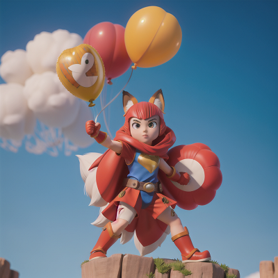 Image For Post Anime, balloon, knight, fox, tribal warriors, superhero, HD, 4K, AI Generated Art