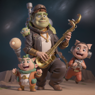 Image For Post Anime, saxophone, ogre, detective, space, robot, HD, 4K, AI Generated Art