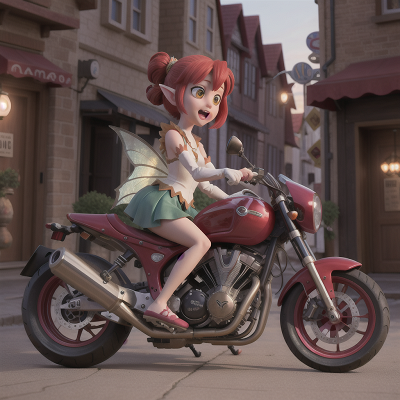 Image For Post Anime, fairy, city, drought, motorcycle, vampire, HD, 4K, AI Generated Art