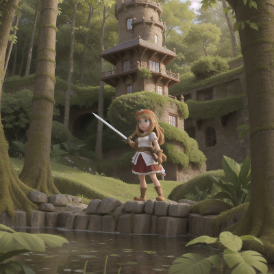 Image For Post Anime, castle, sasquatch, princess, jungle, sword, HD, 4K, AI Generated Art