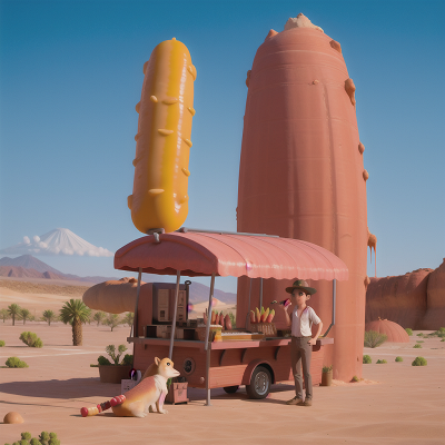 Image For Post Anime, desert oasis, drought, volcano, vampire, hot dog stand, HD, 4K, AI Generated Art