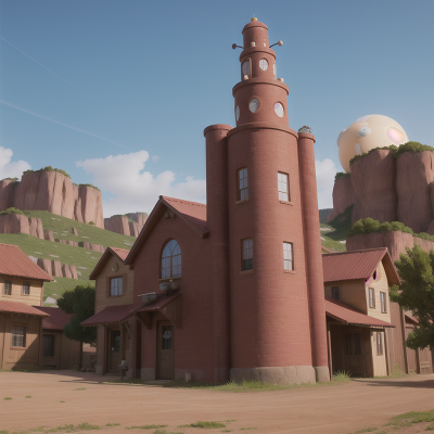 Image For Post Anime, wild west town, rocket, villain, school, hail, HD, 4K, AI Generated Art