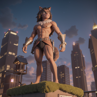 Image For Post Anime, cat, skyscraper, werewolf, alien, knight, HD, 4K, AI Generated Art