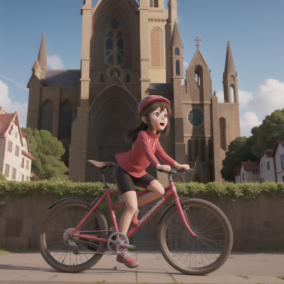 Image For Post Anime, bicycle, surprise, cathedral, romance, sushi, HD, 4K, AI Generated Art